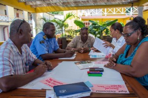 Participants at the Planning Workshop in Saint Vincent & The Grenadines. Coast Guard, Forestry Department, and the Ministry of Agriculture assessing priorities for the adaptation to climate change.